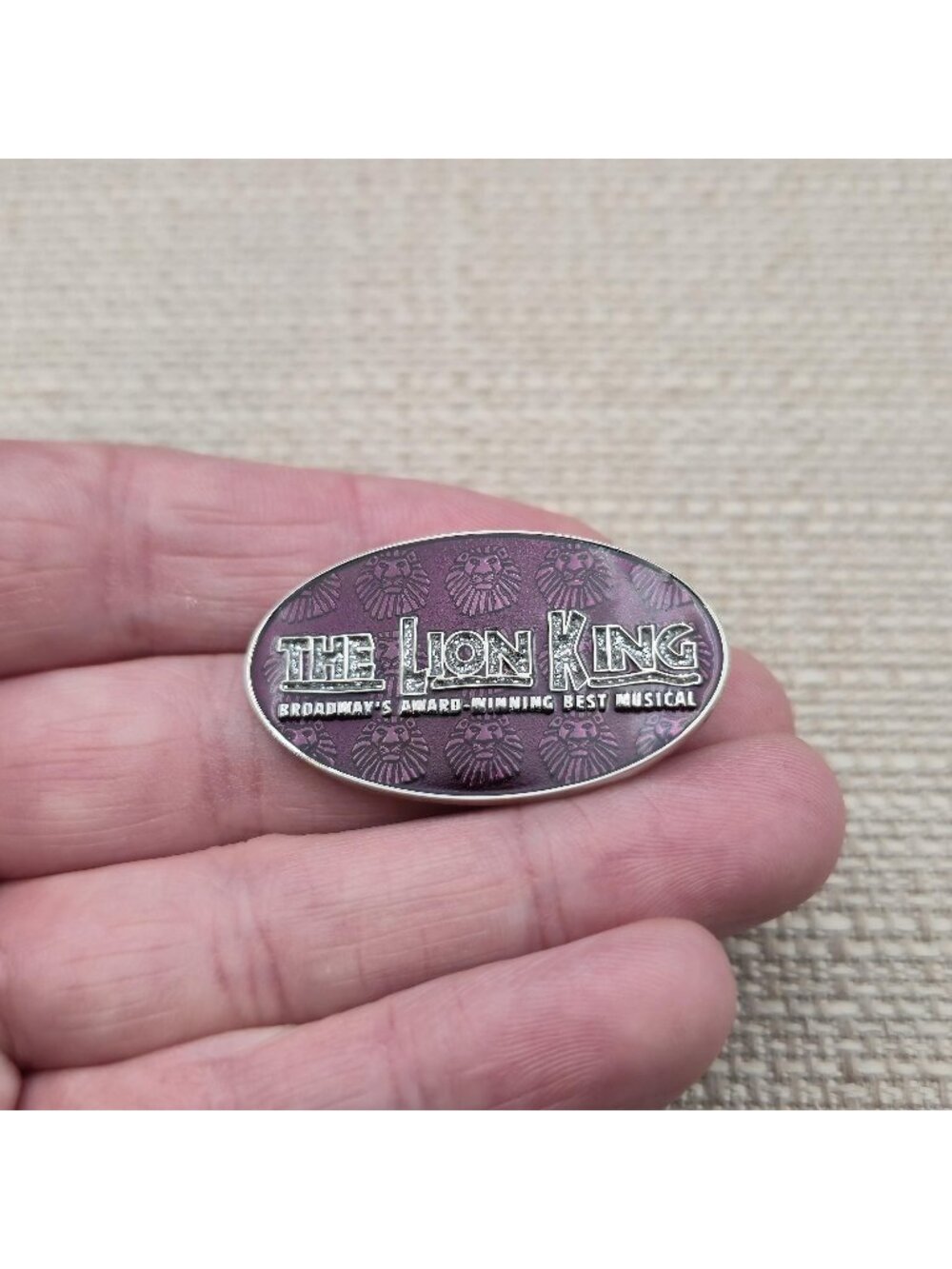 The Lion King Broadway Musical Award Winning Purple Oval Enamel Pin A8869